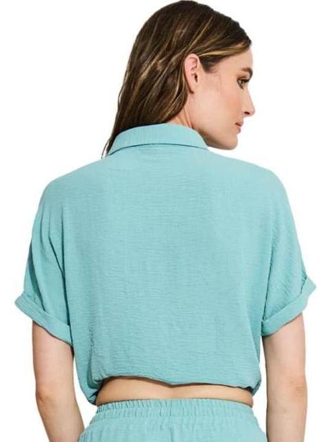 BLUSA ANUDADA AZUL TURQUESA HOLLY LAND