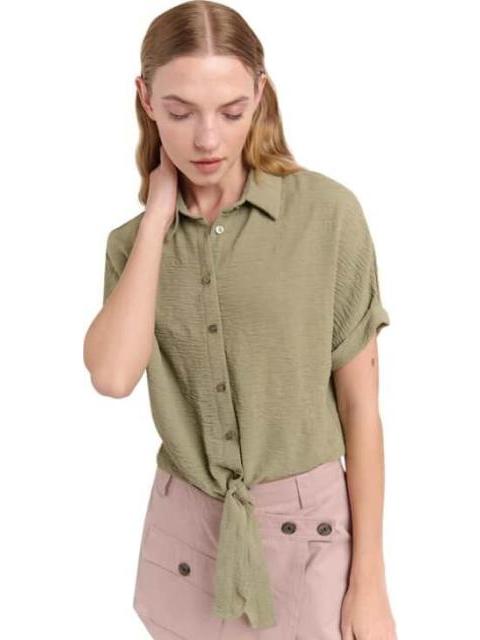 BLUSA ANUDADA CON ESTAMPADO VERDE OLIVO HOLLY LAND