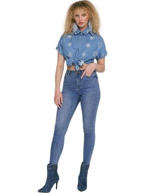BLUSA BLUSA BORDADA AZUL HOLLY LAND