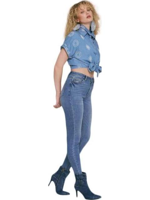 BLUSA BLUSA BORDADA AZUL HOLLY LAND
