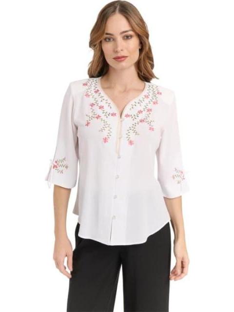 BLUSA BORDADA BLANCO PALOMA CARMIN