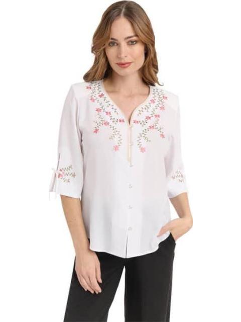 BLUSA BORDADA BLANCO PALOMA CARMIN