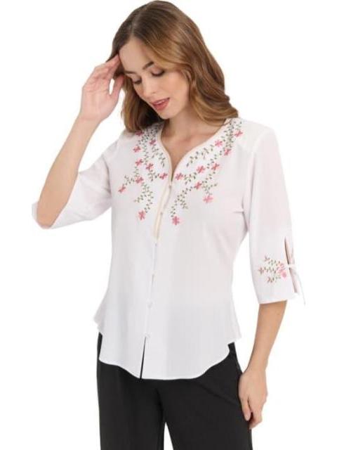 BLUSA BORDADA BLANCO PALOMA CARMIN