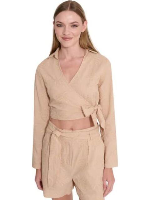 BLUSA CORTA BORDADA CAMEL HOLLY LAND