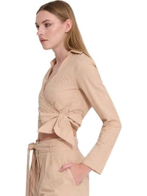 BLUSA CORTA BORDADA CAMEL HOLLY LAND