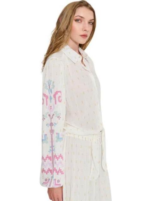 BLUSA CORTA ESTAMPADA MARFIL HOLLY LAND