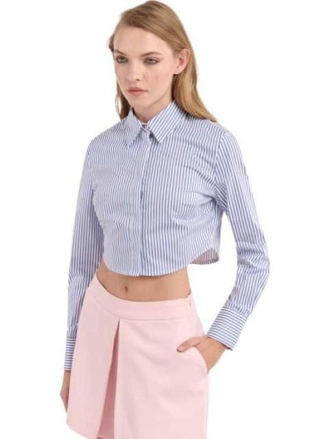 BLUSA CROP RAYAS AZUL HOLLY LAND