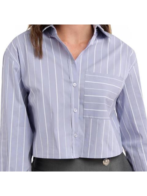 BLUSA CROP RAYAS AZUL HOLLY LAND