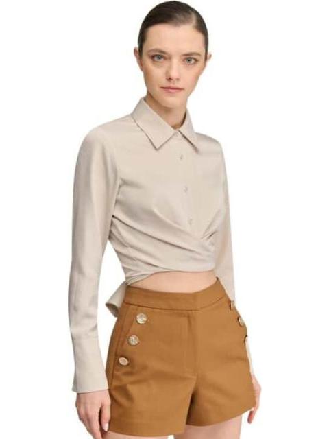 BLUSA CROP SATINADA AVENA HOLLY LAND