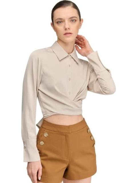 BLUSA CROP SATINADA AVENA HOLLY LAND