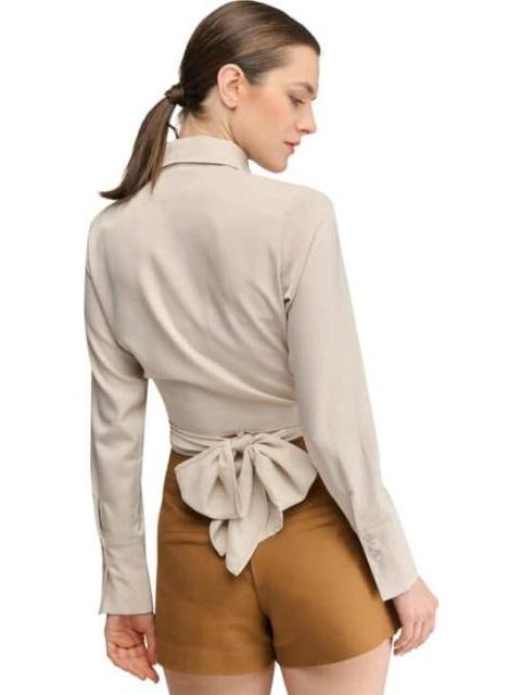 BLUSA CROP SATINADA AVENA HOLLY LAND