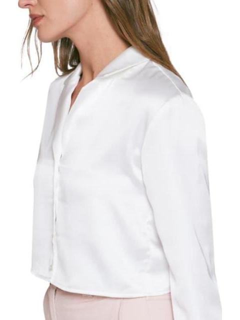 BLUSA CROP SATINADA MARFIL HOLLY LAND