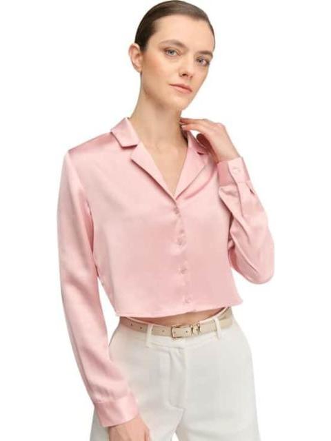BLUSA CROP SATINADA PALO DE ROSA HOLLY LAND