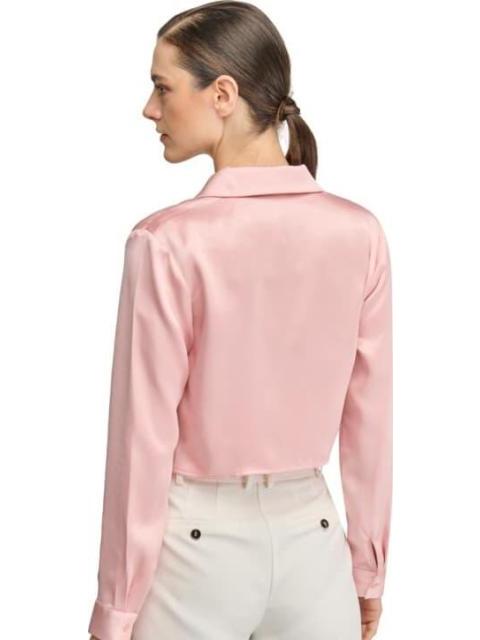BLUSA CROP SATINADA PALO DE ROSA HOLLY LAND