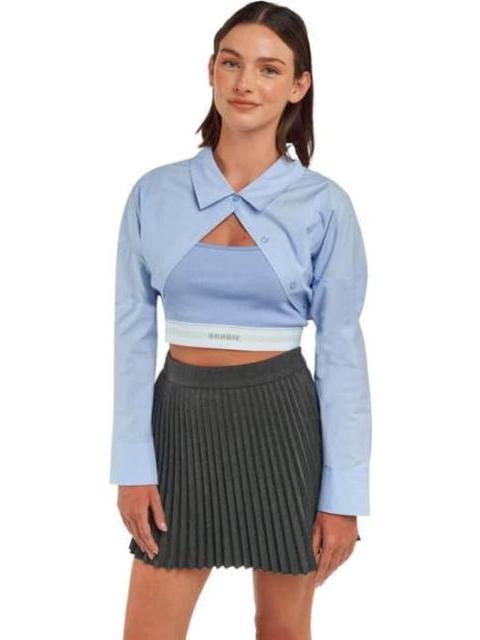 CAMISA CROP AZUL BARBIE