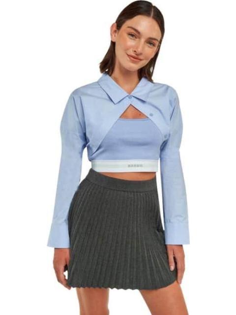CAMISA CROP AZUL BARBIE