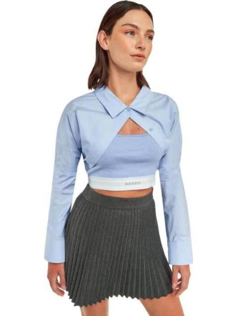 CAMISA CROP AZUL BARBIE