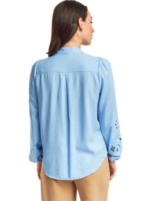 CAMISA BORDADA AZUL HOLLY LAND