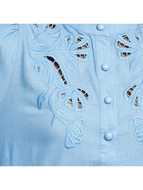 CAMISA BORDADA AZUL HOLLY LAND