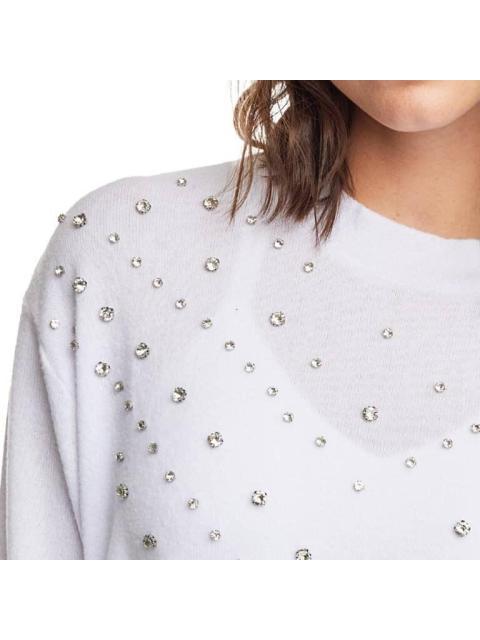 BLUSA CON PEDRERIA BLANCO HOLLY LAND