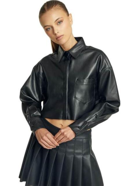 CAMISA CROP EFECTO PIEL NEGRO HOLLY LAND