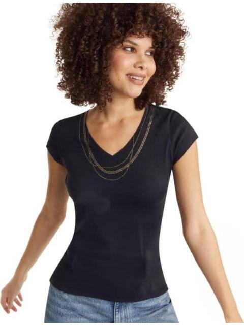 BLUSA MANGA CORTA NEGRO HOLLY LAND