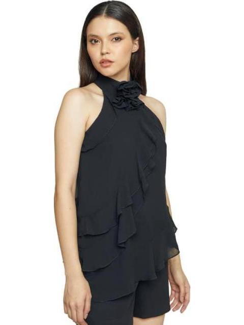 BLUSA CON OLANES NEGRO HOLLY LAND