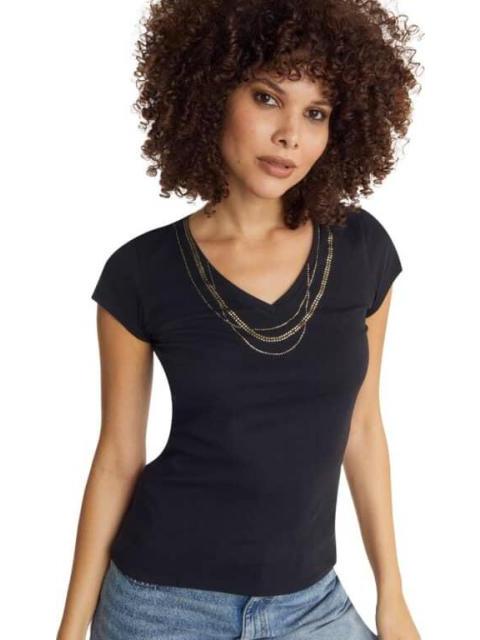 BLUSA MANGA CORTA NEGRO HOLLY LAND