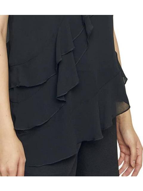 BLUSA CON OLANES NEGRO HOLLY LAND