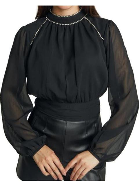 BLUSA CON TRANSPARENCIA NEGRO HOLLY LAND