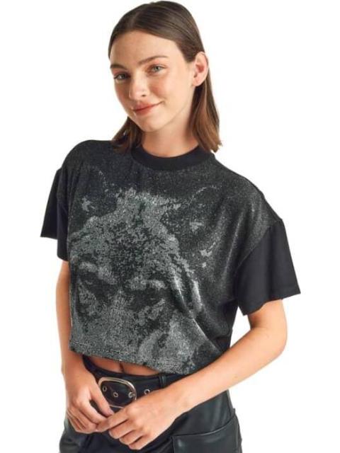 PLAYERA CROP NEGRO HOLLY LAND