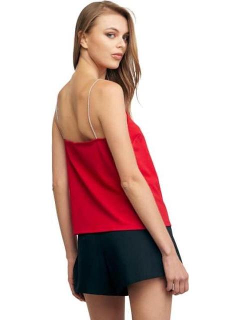 BLUSA TIRANTES CON BRILLOS ROJO HOLLY LAND