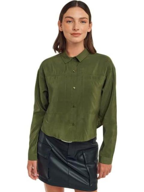CAMISA MANGA LARGA VERDE OLIVO HOLLY LAND