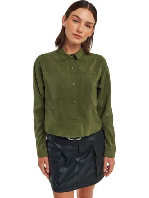 CAMISA MANGA LARGA VERDE OLIVO HOLLY LAND