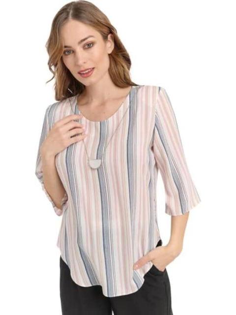 BLUSA DAMA CLASICA BEIGE PALOMA CARMIN