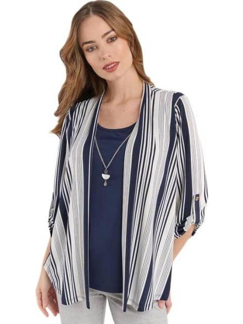 BLUSA DAMA CONTEMPORANEA AZUL MARINO YAELI FASHION