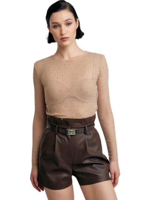 BLUSA CON PEDRERIA DORADO HOLLY LAND