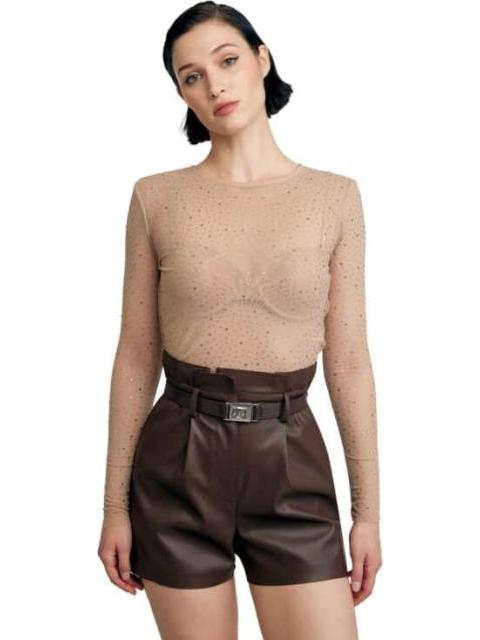BLUSA CON PEDRERIA DORADO HOLLY LAND