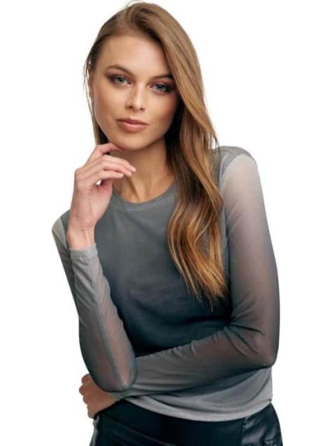 BLUSA CON TRANSPARENCIA GRIS HOLLY LAND