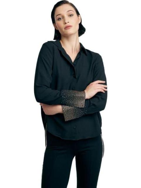 BLUSA PEDRERIA EN MANGAS NEGRO HOLLY LAND