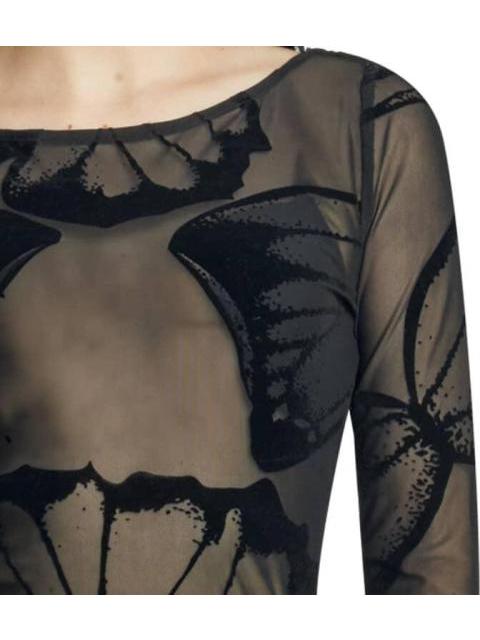 BLUSA MESH MANGA LARGA NEGRO HOLLY LAND