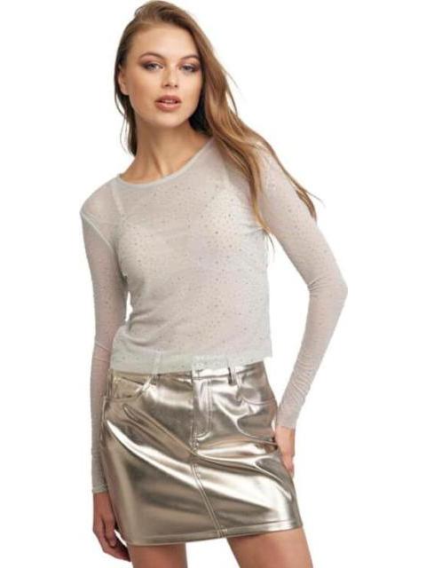 BLUSA CON PEDRERIA PLATA HOLLY LAND