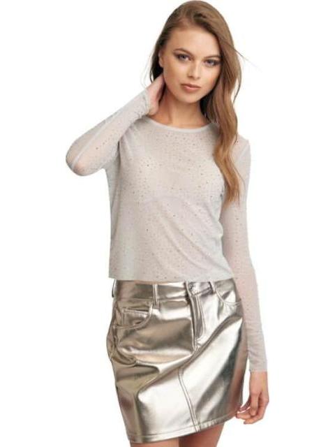 BLUSA CON PEDRERIA PLATA HOLLY LAND