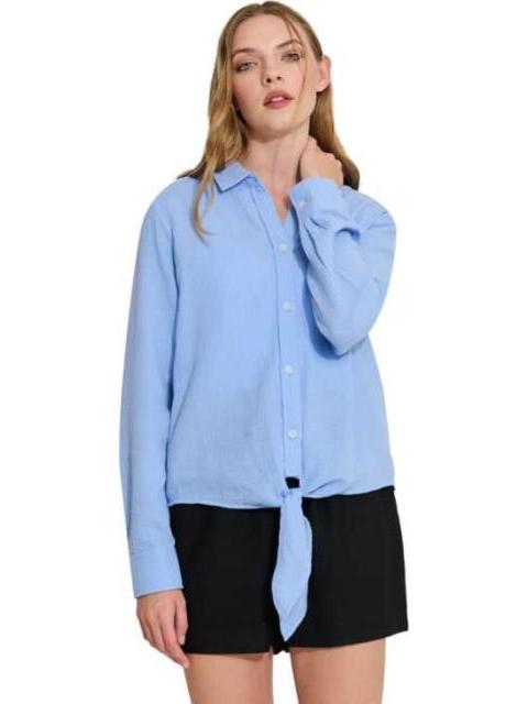 BLUSA DE LINO AZUL HOLLY LAND