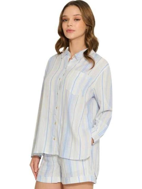 BLUSA DE LINO AZUL HOLLY LAND