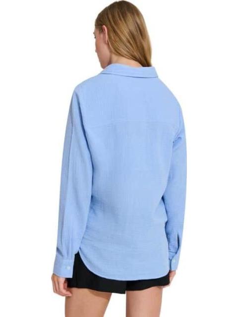 BLUSA DE LINO AZUL HOLLY LAND