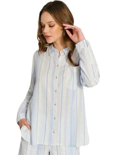 BLUSA DE LINO AZUL HOLLY LAND