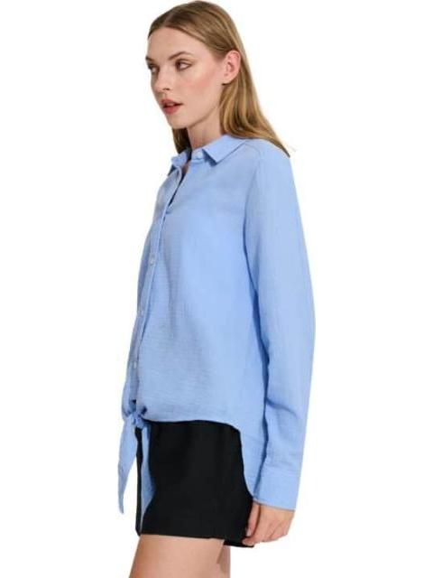 BLUSA DE LINO AZUL HOLLY LAND