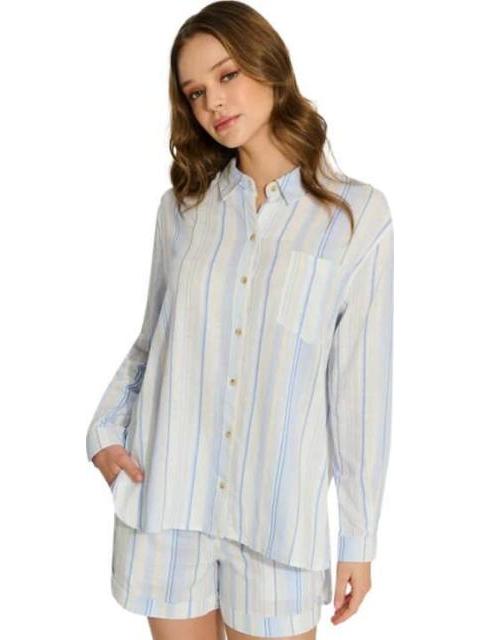 BLUSA DE LINO AZUL HOLLY LAND