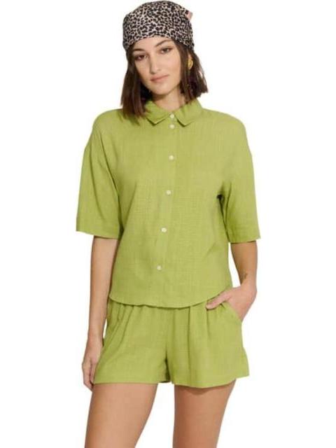 BLUSA DE LINO VERDE OLIVO HOLLY LAND